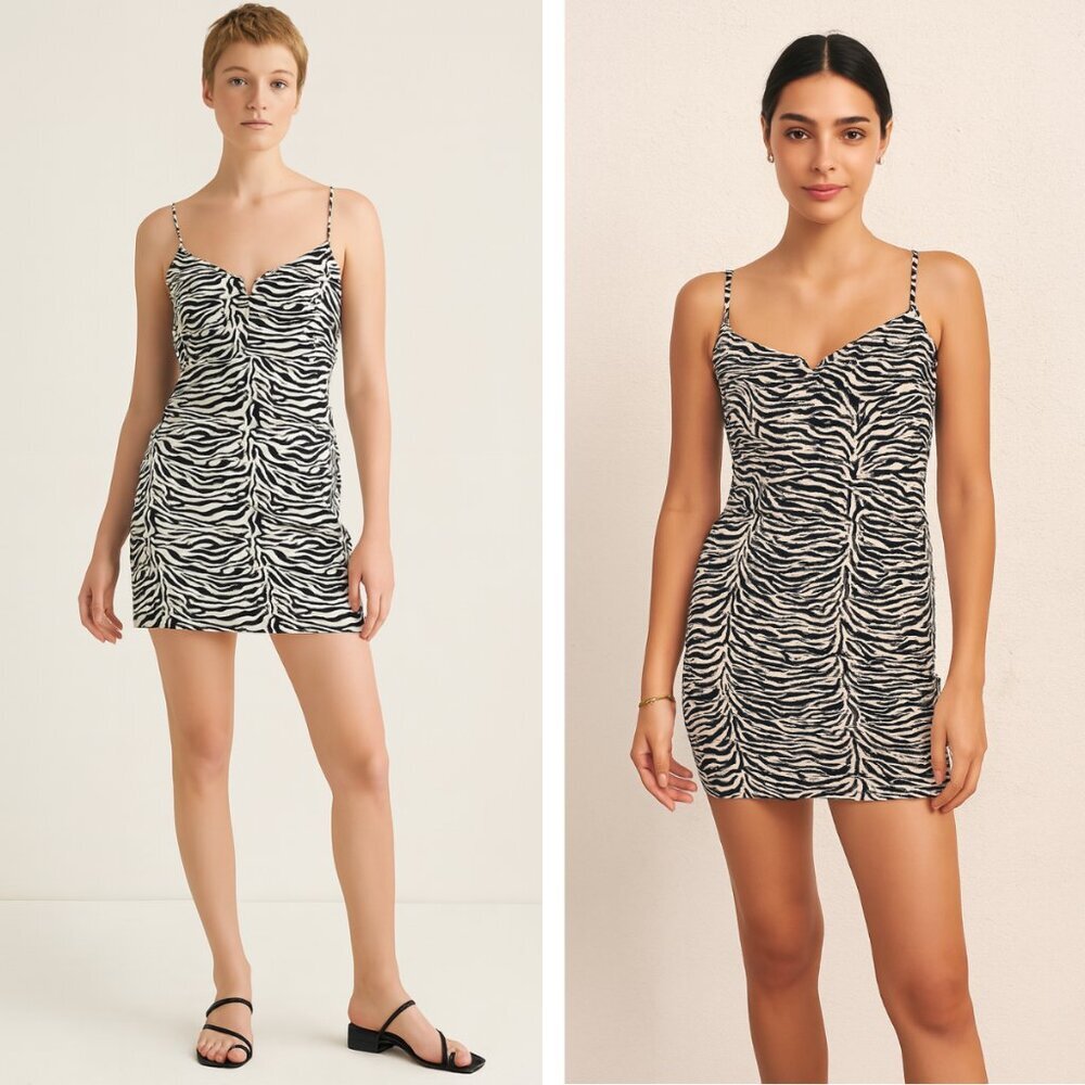 NWT Blue Life Donia Dress Zebra Jacquard